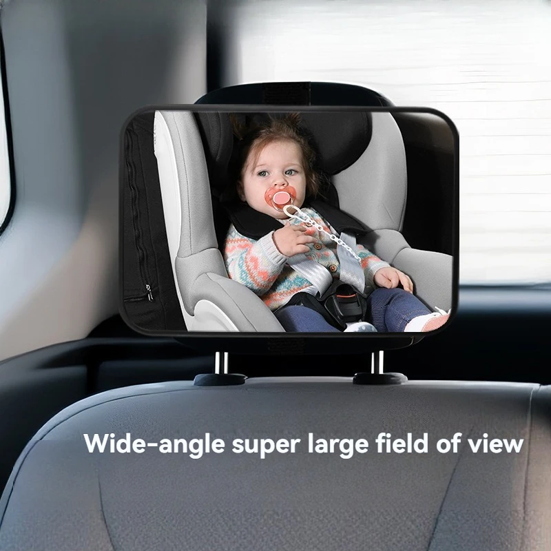 Car Rearview Mirror Child Safety Seat Observation Mirror, Large Wide-Angle Shatter-Proof Lens, Check on Baby While Driving