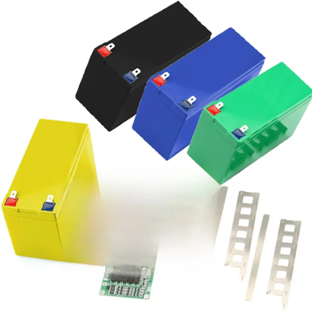 12v 7ah bateria caso titular caber 18650 células 3*7 bms tira de níquel caixa armazenamento plástico
