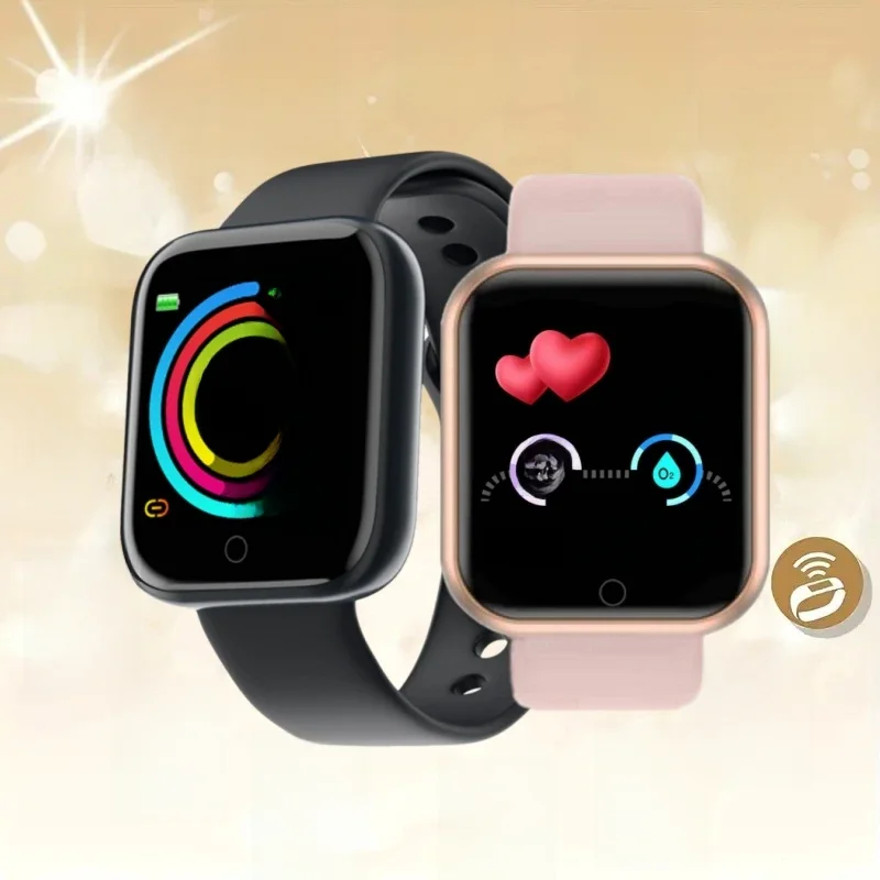 Montre connectée Y68 D20 pour les hommes, les femmes et les enfants, rappel des messages, contrôle de la musique, calories, distance, moniteur d'activité physique, horloge, alarme