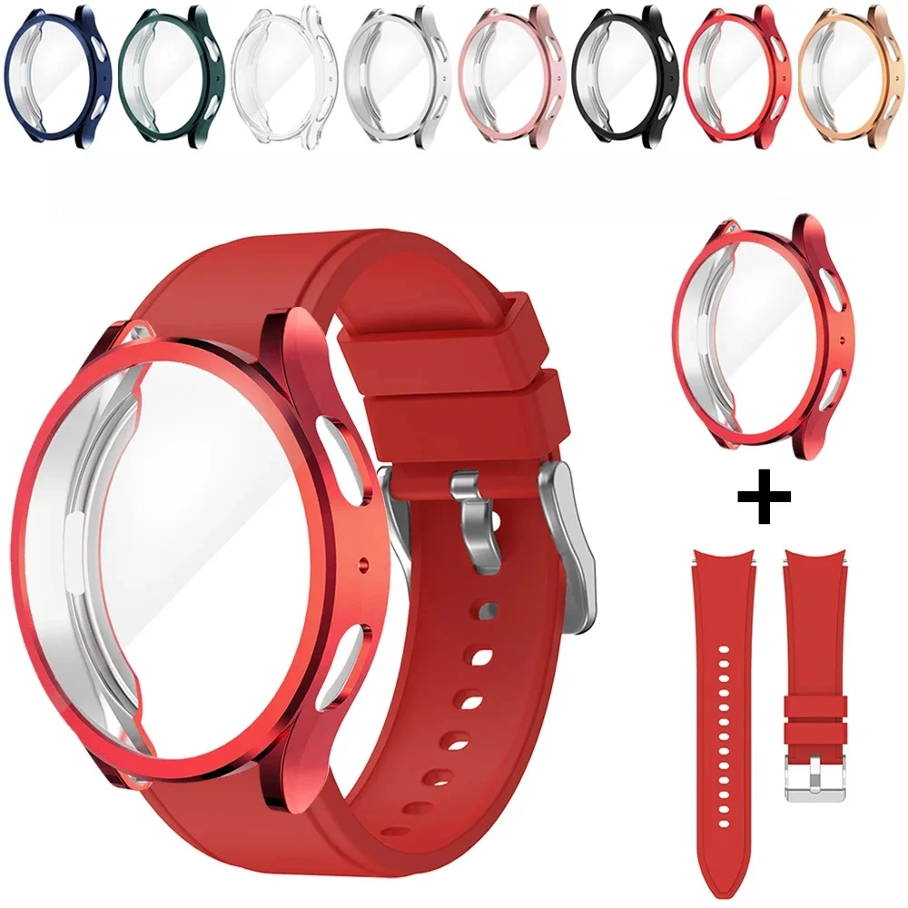 Etui ochronne + opaska do Samsung Galaxy Watch 4/5/6 40mm 44mm Miękka osłona ekranu TPU + bransoleta do Samsung Galaxy Watch 6 Classic 43mm 47mm Silikonowy pasek 20mm — zdjęcie 2
