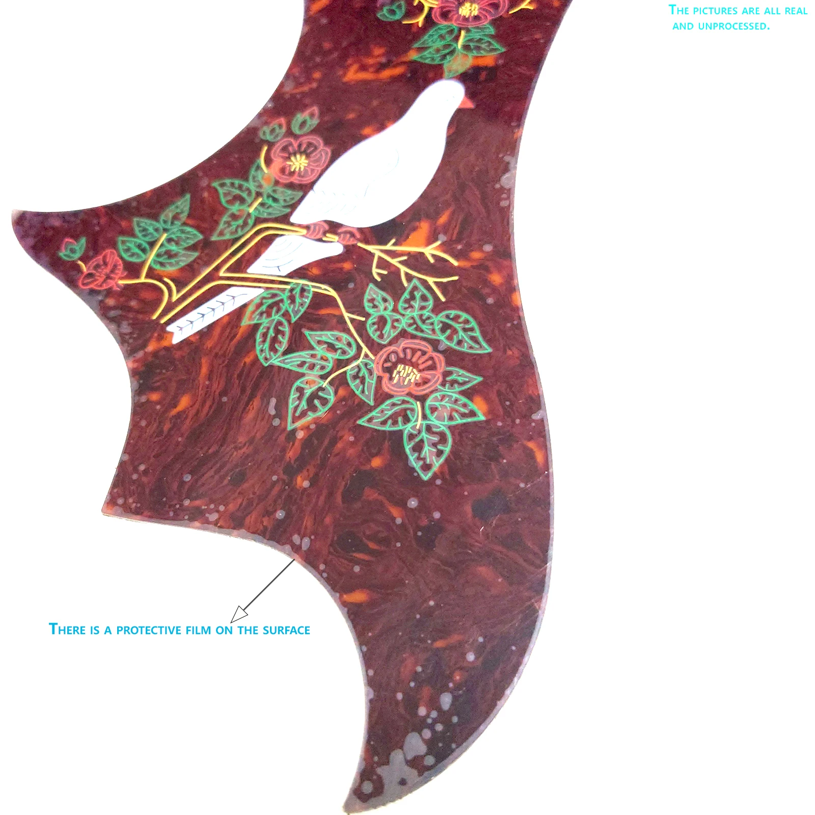 Acoustic Guitar Pickguard Abalone Inlay Black Self Sticker For Acoustic Guitar Replacement parts