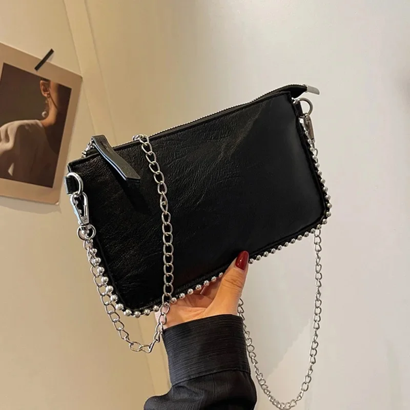 Jednokolorowe torby na ramię dla kobiet Modne torebki na telefon komórkowy Modna torba na ramię Sac A Main Female — zdjęcie 2