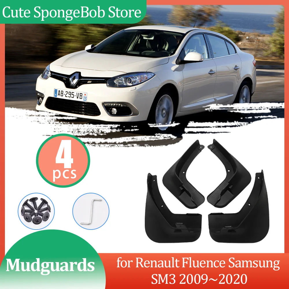 Car Mudguards for Renault Fluence Samsung SM3 Fengnuo E300 EV 2009~2020 Mud flaps Fender Flare Flap Splash Guard Part Accessorie