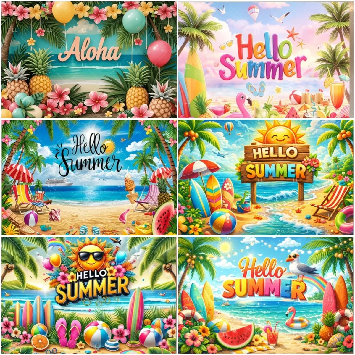 Baby Clothing Hawaii - Yaz Hawaii Plaj Partisi Dekorasyon Afişi