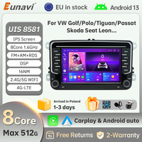 Eunavi Android13 Radio samochodowe GPS do VW Volkswagen Skoda Octavia Golf 5 6 Touran Passat B6 Polo Jetta Odtwarzacz multimedia