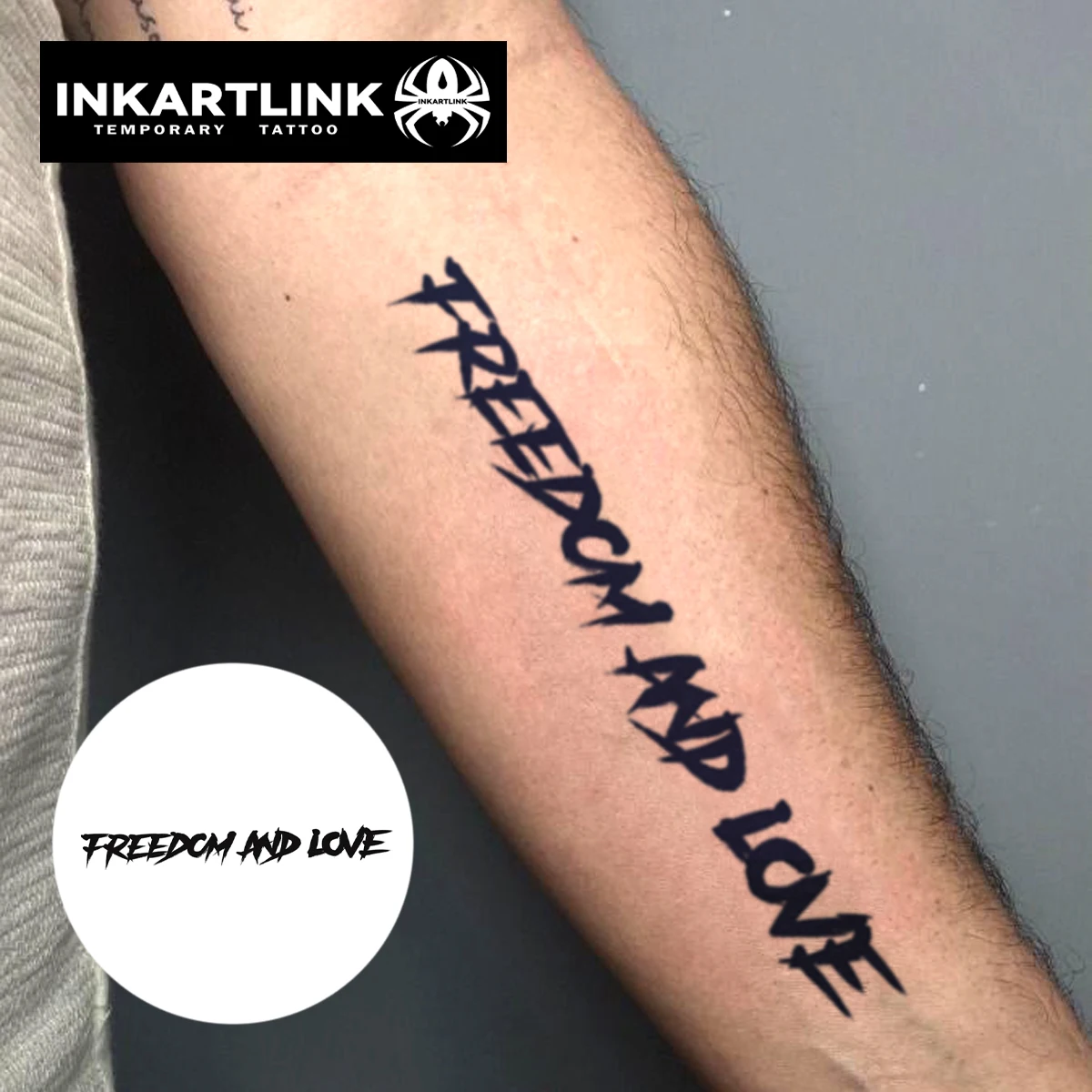 Freedom And Love Temporary Tattoo,Lasts To 15 Days New Technology Magic Waterproof Semi Permanent Sticker