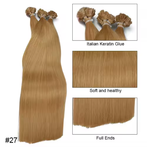 Straight Human Hair Extension By Fusion Flat Tip Keratin Capsules 0.8g/ 1g/Strand 50pcs Natural Hair Extension Ombre Blond Color - Image 18