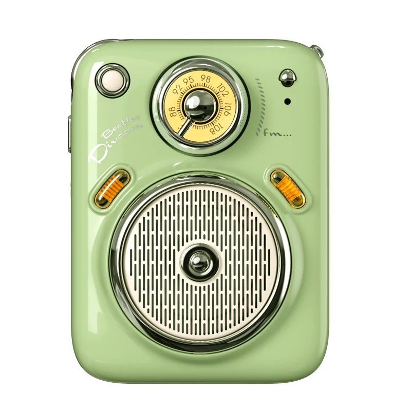 Divoom Beetles Radio Bluetooth Speakers Green Pink
