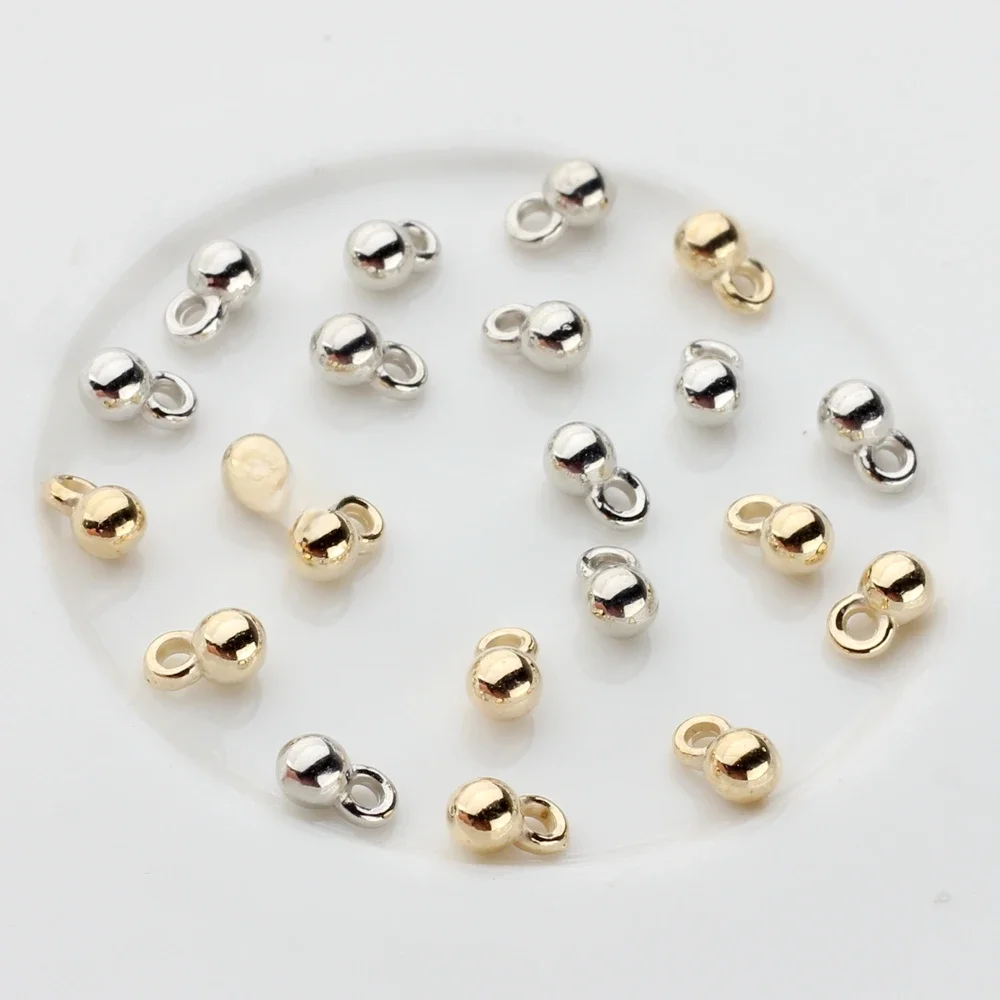Złoty kolor srebrny kolor CCB okrągła kula ogon Extender Chain Charms koraliki 200 sztuk/partia 3*6MM dla DIY biżuteria akcesoria do bransoletek — zdjęcie 2