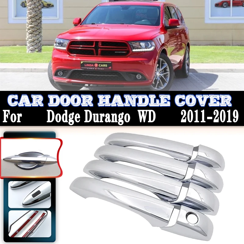 

For Dodge Durango MK3 WD 2011~2019 2018 Car Door Handle Covers Stickers Auto Exterior Scratch Protective Decor Car Accessories