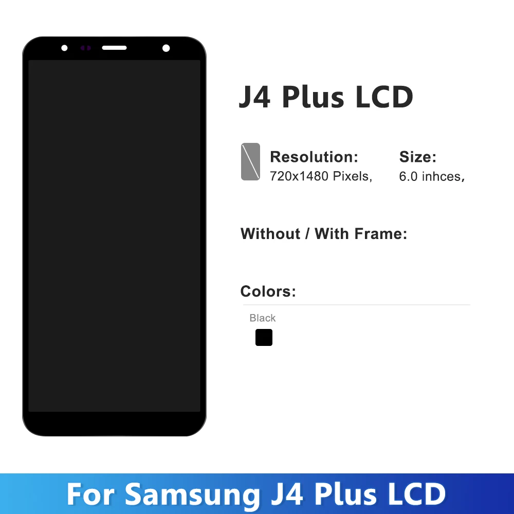 6.0\'\' Screen For J4 J415 with Frame, for Samsung J4+ 2018 J4 Plus J415 J415F J410 Lcd Display Digitizer Touch Screen Assembly