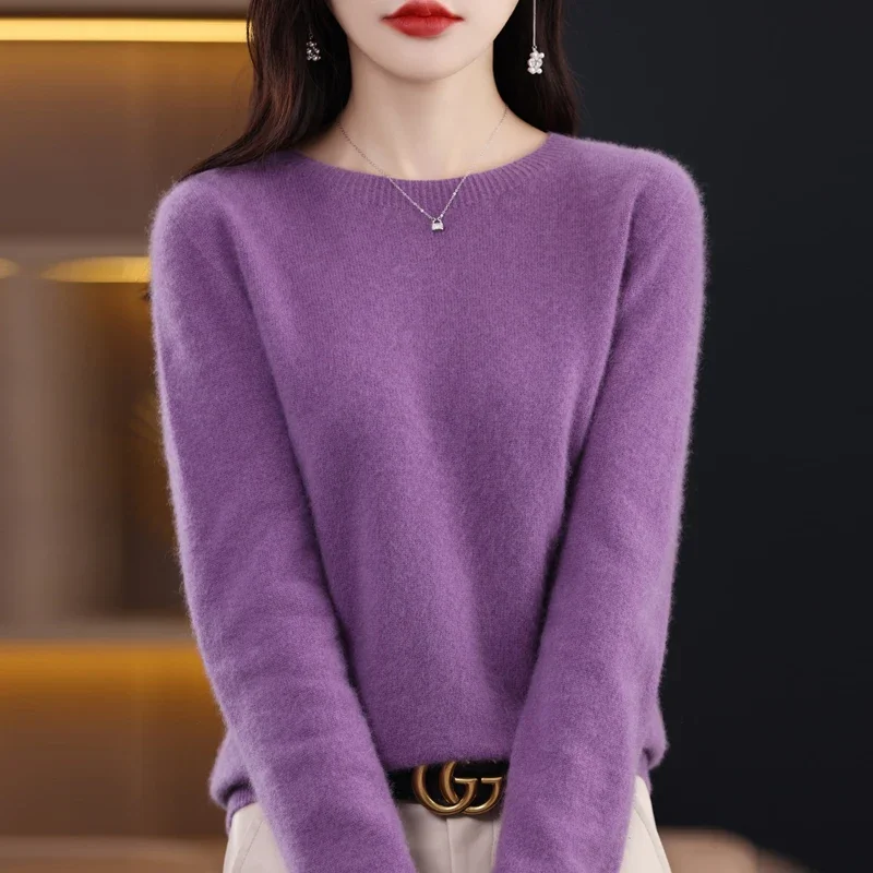 100% reiner Woll pullover Damen lässig gestrickter Pullover Herbst und Winter weiches und warmes