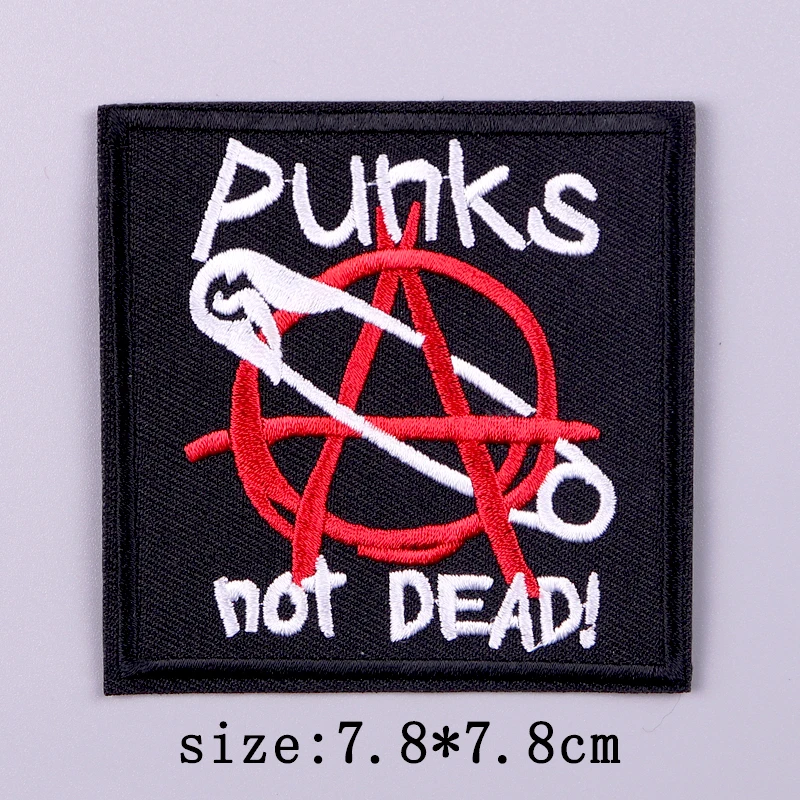 Punk Patch Skull Embroidered Patches For Clothing Nuclear Embroidery Patch Iron On Patches On Clothes Badges Hook Loop Stickers