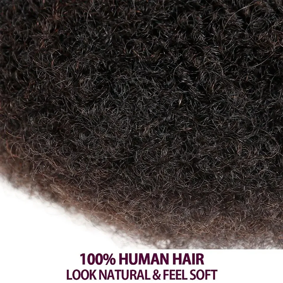 Afro Kinky Bulk Extensions de cheveux bouclés pour tresses, Dreadlocks Twist Locs, 100% cheveux humains, document naturel