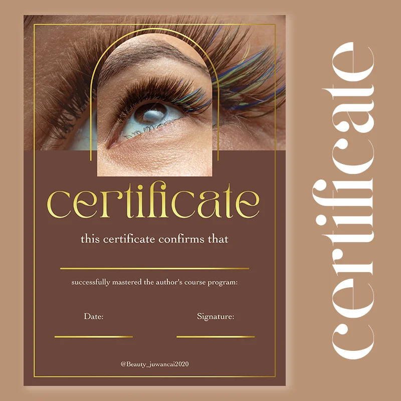 Custom Training Certificates Hot Golden Gift Certificate Design for Your Beauty Business Makeup Hairstylist Nails Certificates
