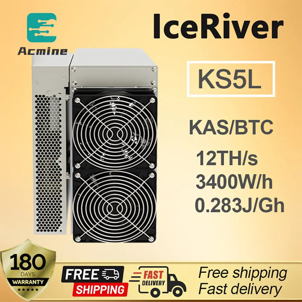 WHOLESALE New IceRiver KS5L Kaspa Miner 12T 3400W KAS Miner with PSU