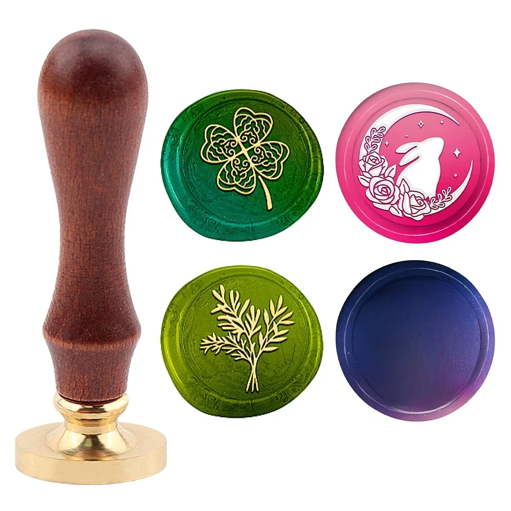 Clover Lakzegel Stempel, Bunny on the Moon Stempel, Ster Messing Hoofdzegel Stempel met Handvat, Ideaal voor het versieren van huwelijksfeest - afbeelding 2