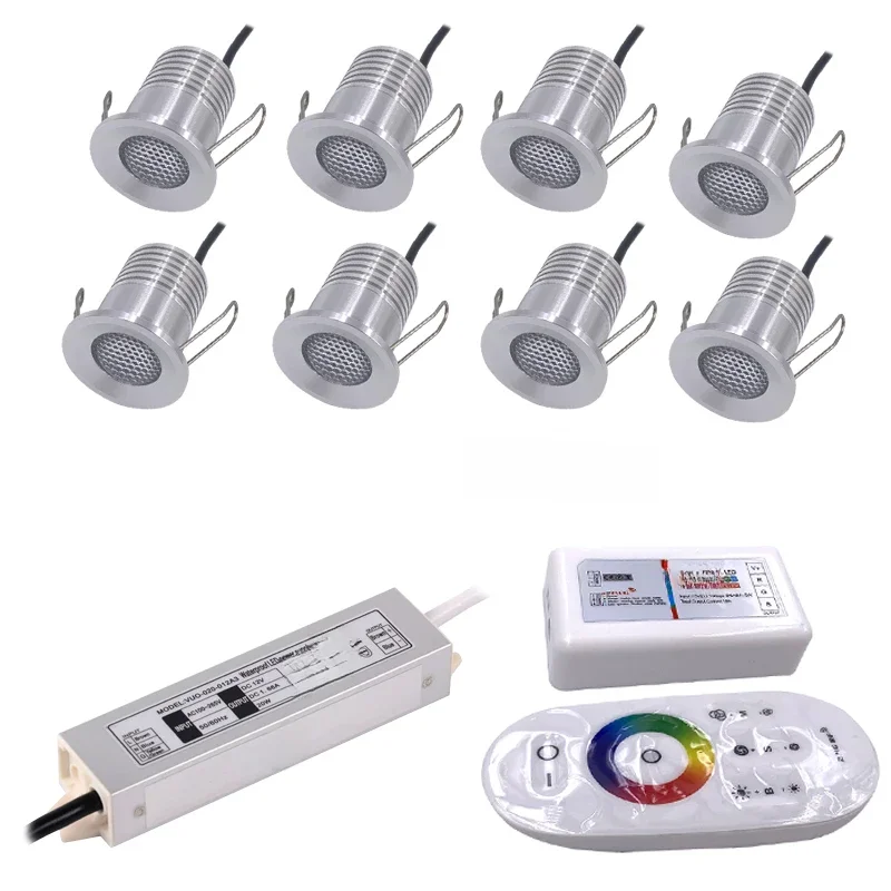 12V RGB IP65 3W Mini LED Downlight met Transformator Plafondspot Slaapkamer Keuken 12V Dimbare Trap kast Party Licht - afbeelding 2