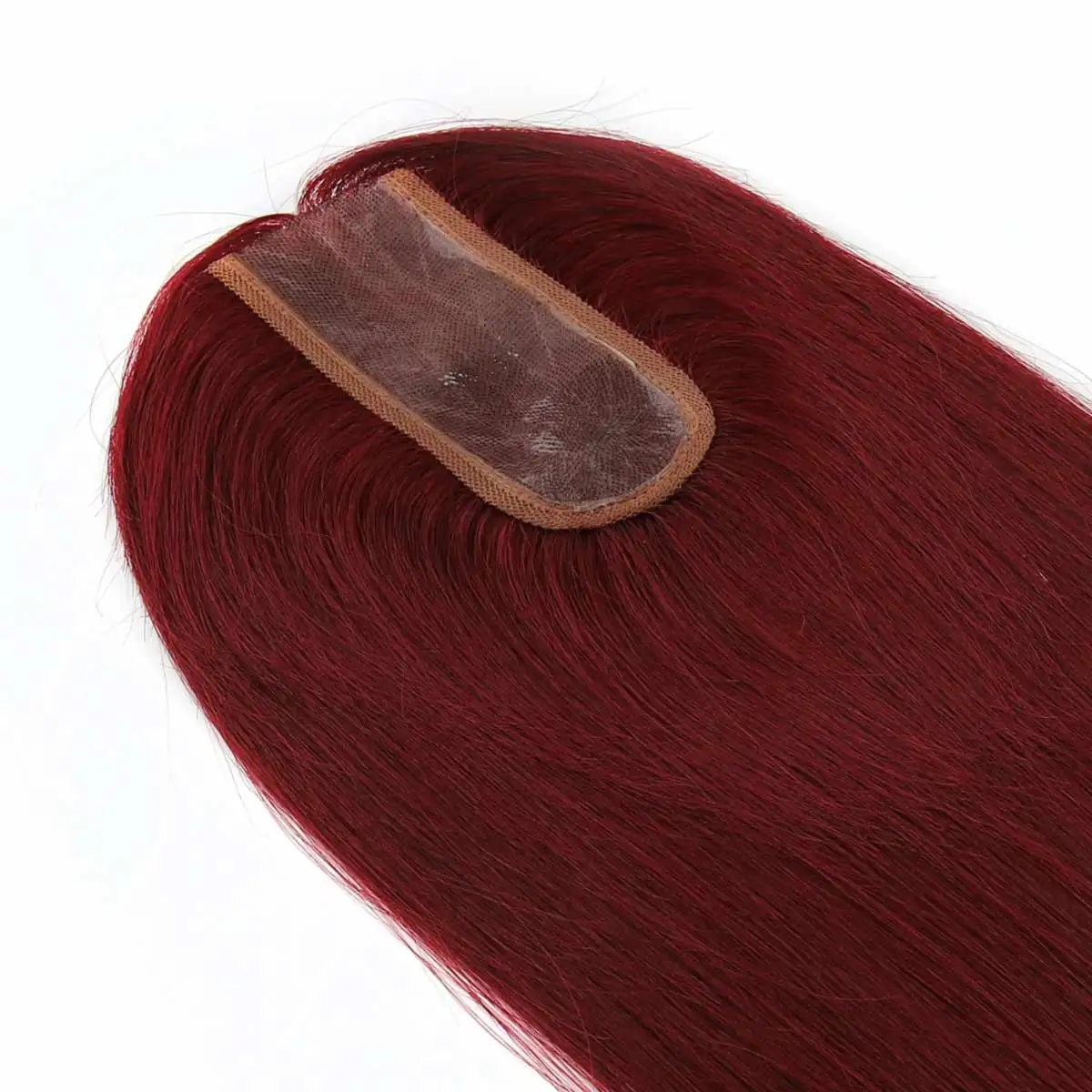 TUW22 الكرز الأحمر الشعر بولي Topper خصلات شعر نسائية لتخفيف الشعر قطعة شعر بشري لتساقط الشعر الناس الشعر البشري القبعات العالية #1