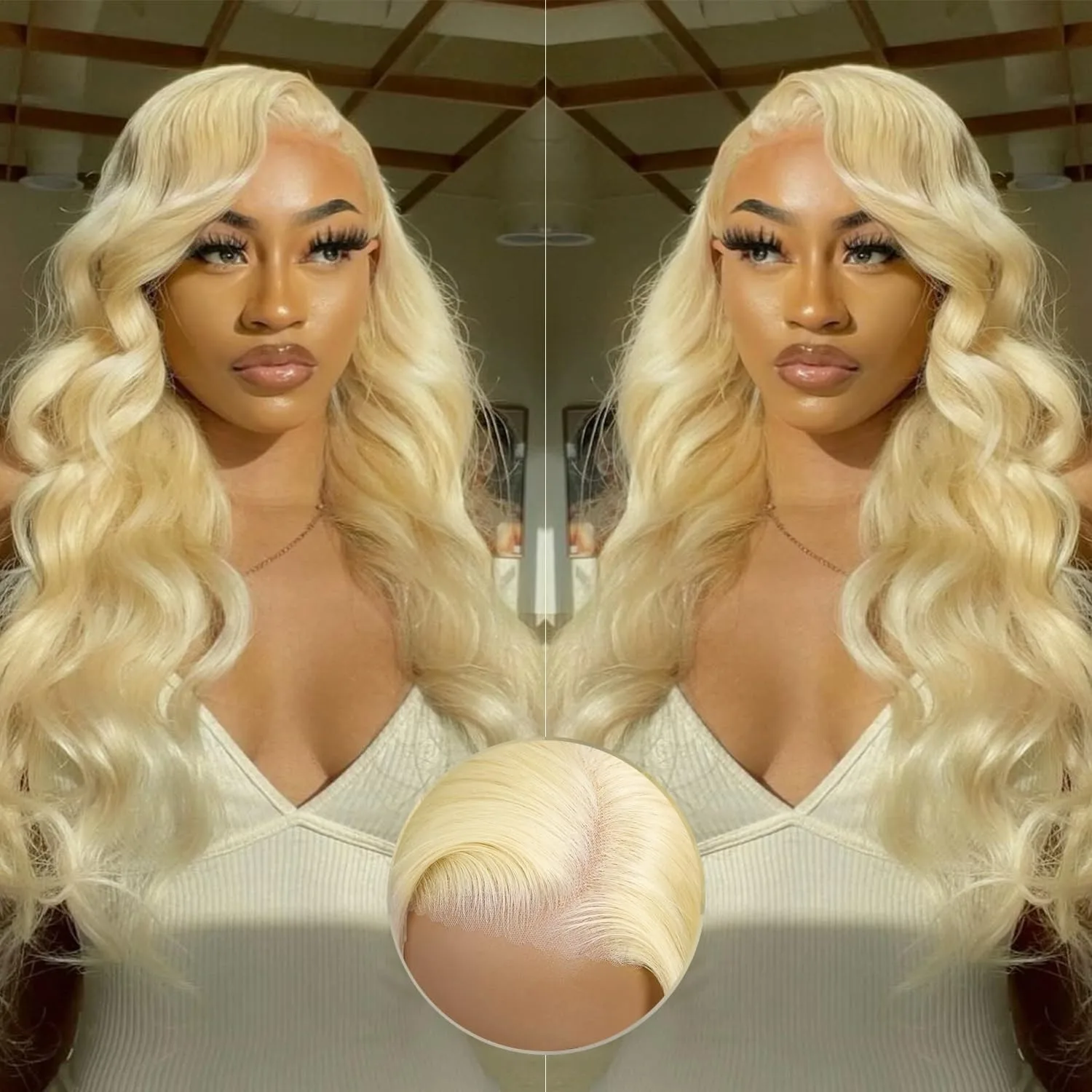 Blonde Hair 13x4 Transparent Lace Front Wig 250% 613 Lace Frontal Wig 13x6 Closure Wig Easily Redyed 100% Virgin Human Hair