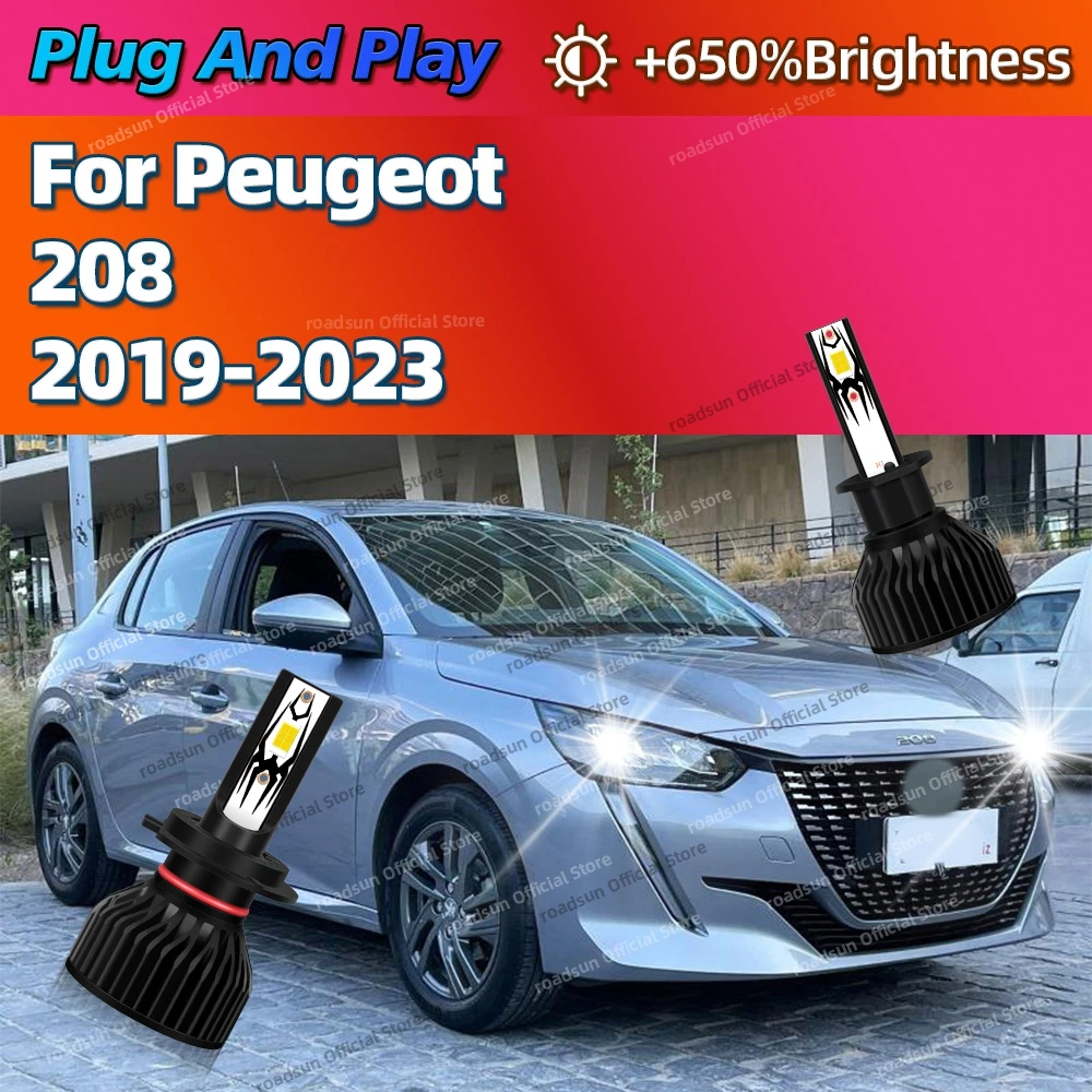 

2/4Pcs LED Headlight Bulbs 30000LM Turbofan CANBUS Auto Diode Lamp 6000K For Peugeot 208 2019 2020 2021 2022 2023