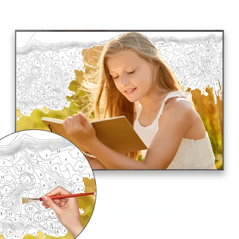 GATYZTORY 24/36 Farbe personalisierte Malen nach Zahlen Foto individuelle DIY Ölgemälde nach Zahlen Bild Leinwand Foto Geschenk Dekore