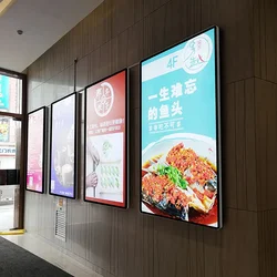 A1/A2/A3/A4 Led Advertising Light Box Aluminum Frame Tempered Glass Light Boxes For Restaurant & Cinema Marketing Products