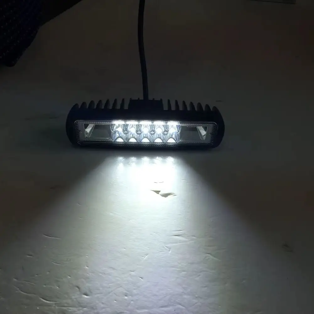 SXMA LED6445 Work Light Rectangle High/Low Beam Search Light 16W Strobe Lights for Truck Car Off-Road Vehicles 1pc