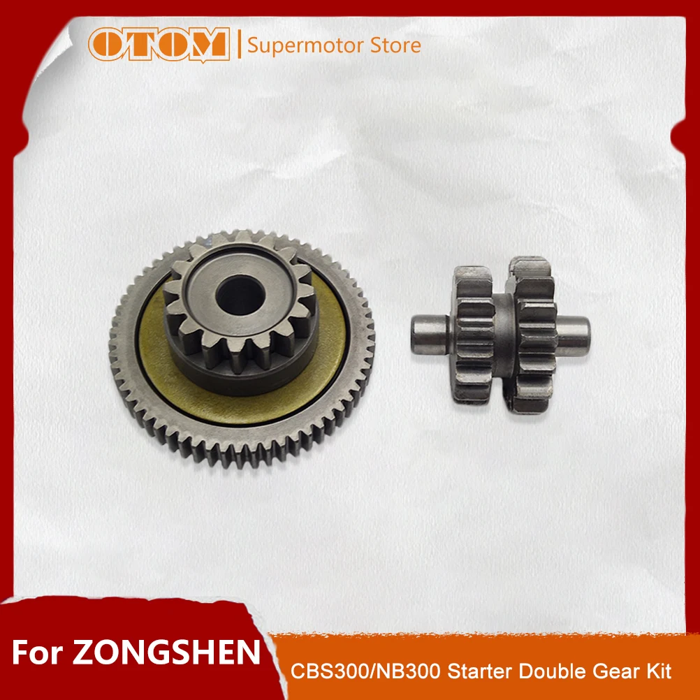 OTOM Motorcycle Start Reduction Double Gear Kit Starter Idler For ZONGSHEN ZS174MN-3 CBS300 ZS174MN-5 NB300 4T Engine MOTOLAND