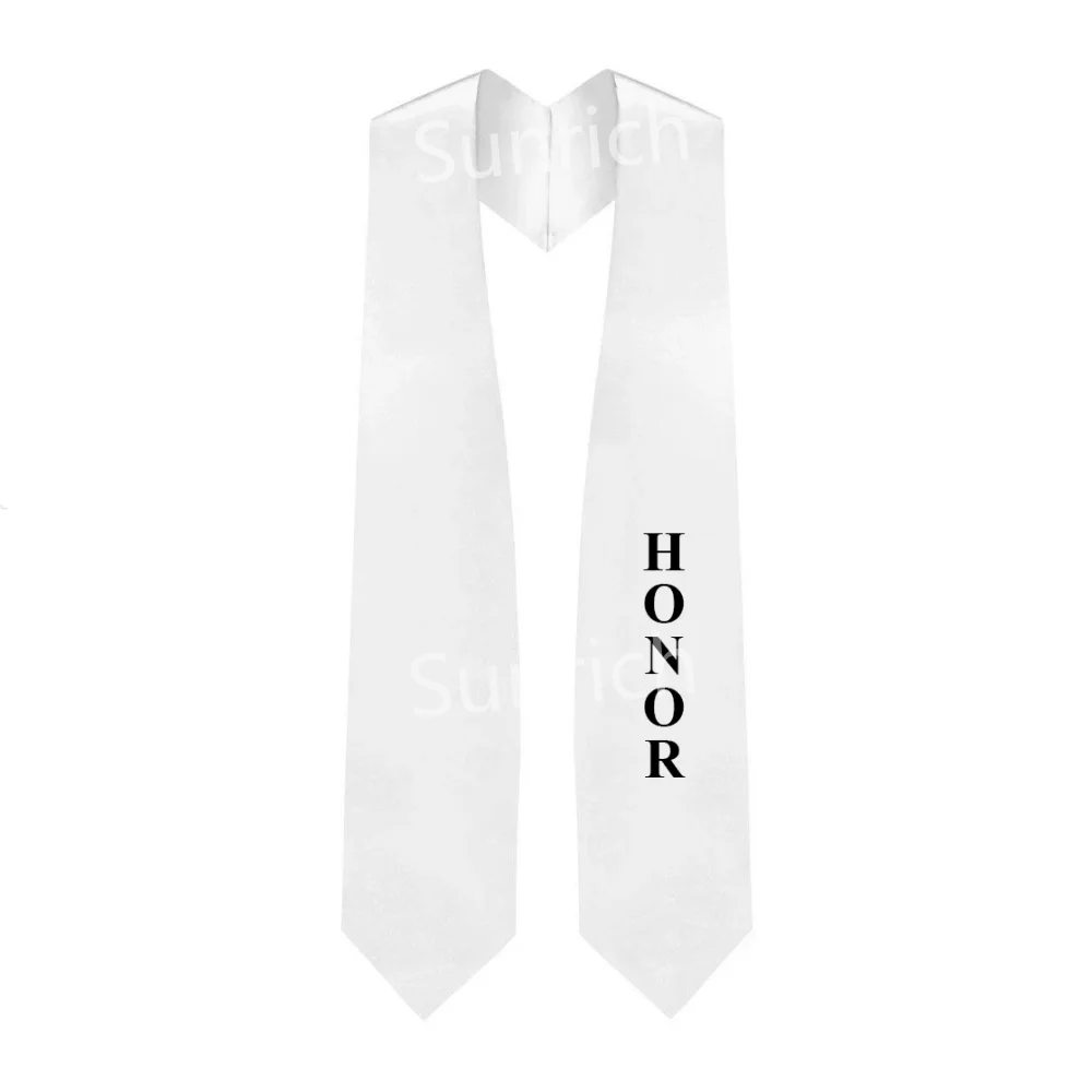 

White Honor Stole High-quality Satin Graduation Ceremony Students Honor Sash