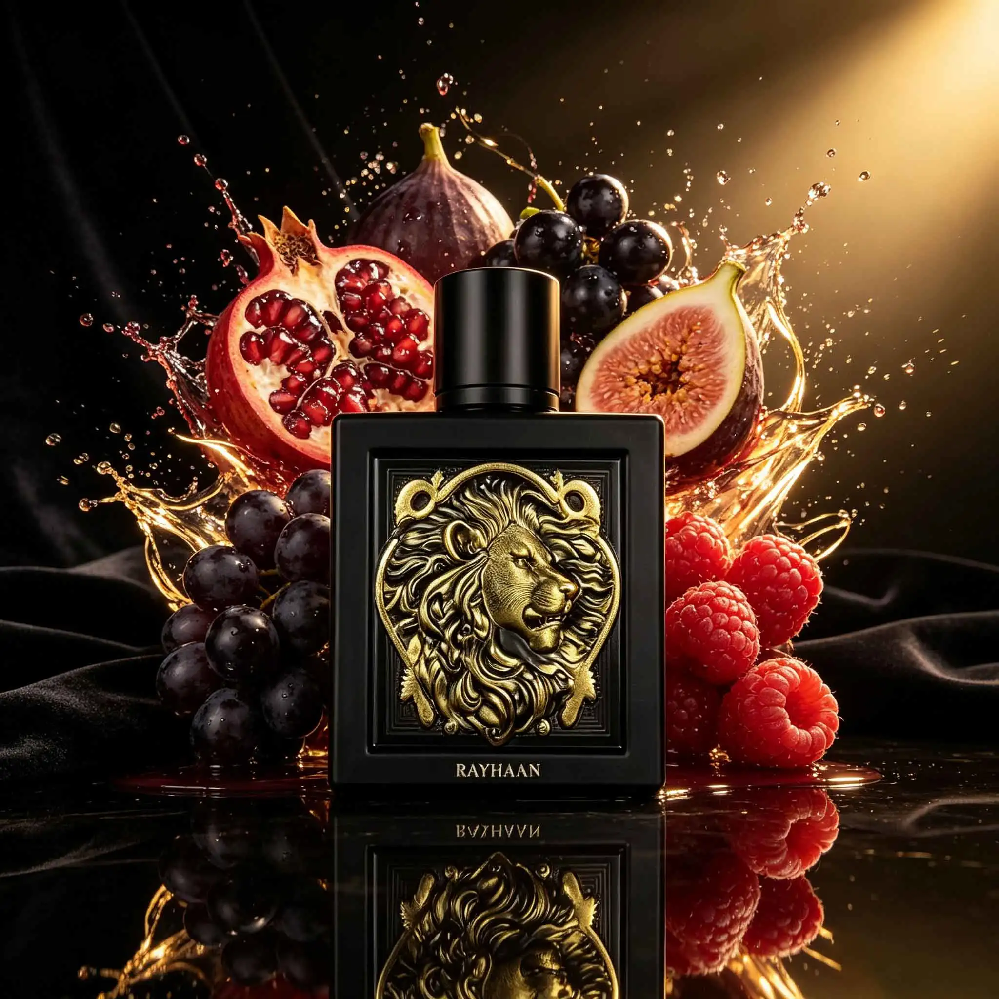 Rayhaan Golden Lion Men’S Perfume! Premium Black‑Gold Embossed Bottle. Captivating Long‑Lasting Fragrance, Create Unforgettable Masculine Charm Once Sprayed.
