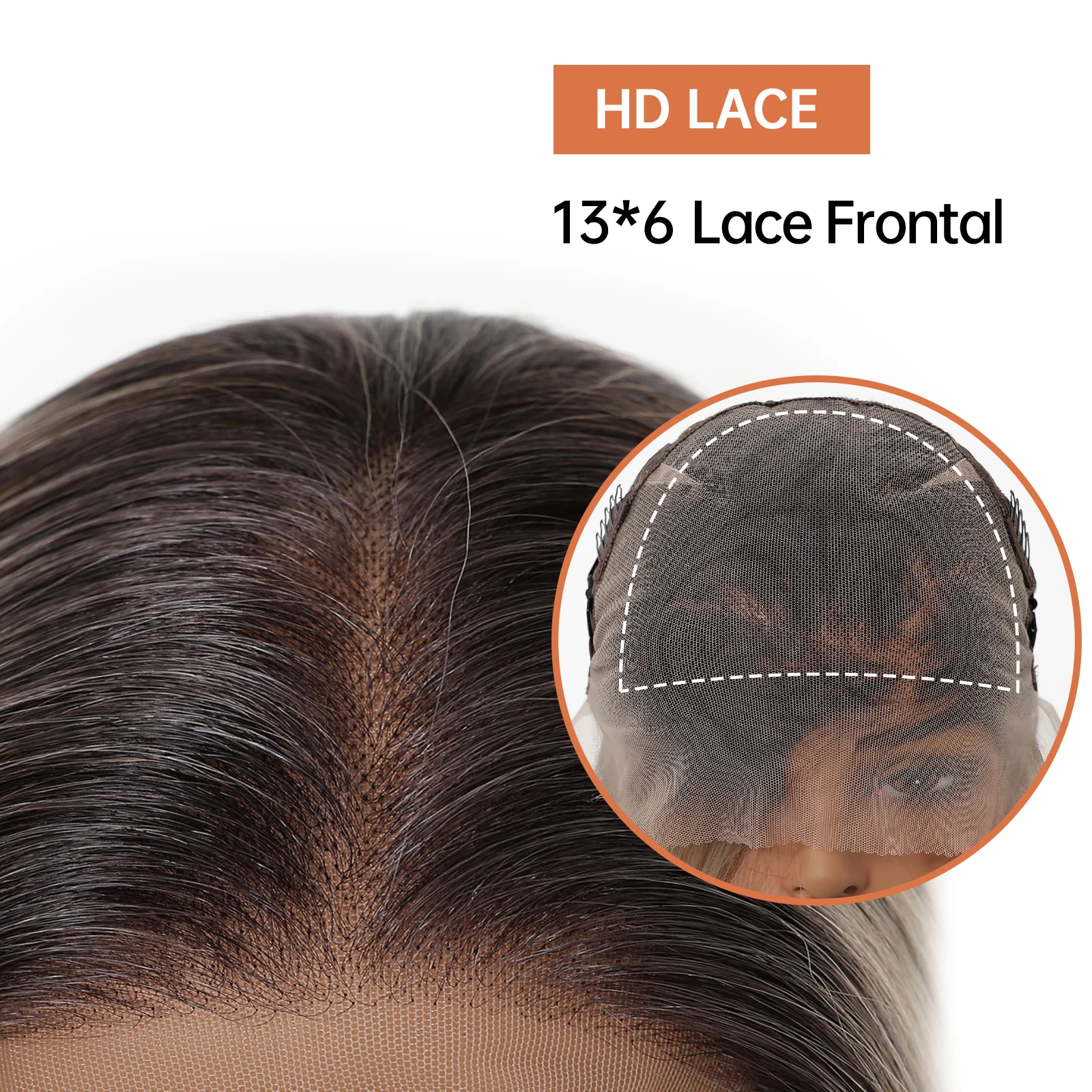 HAIRCUBE براون أومبير مستقيم الدانتيل الباروكات شعري طبيعي 13*6 HD الدانتيل الشفاف الاصطناعية شعر مستعار للنساء جزء مجاني الباروكات