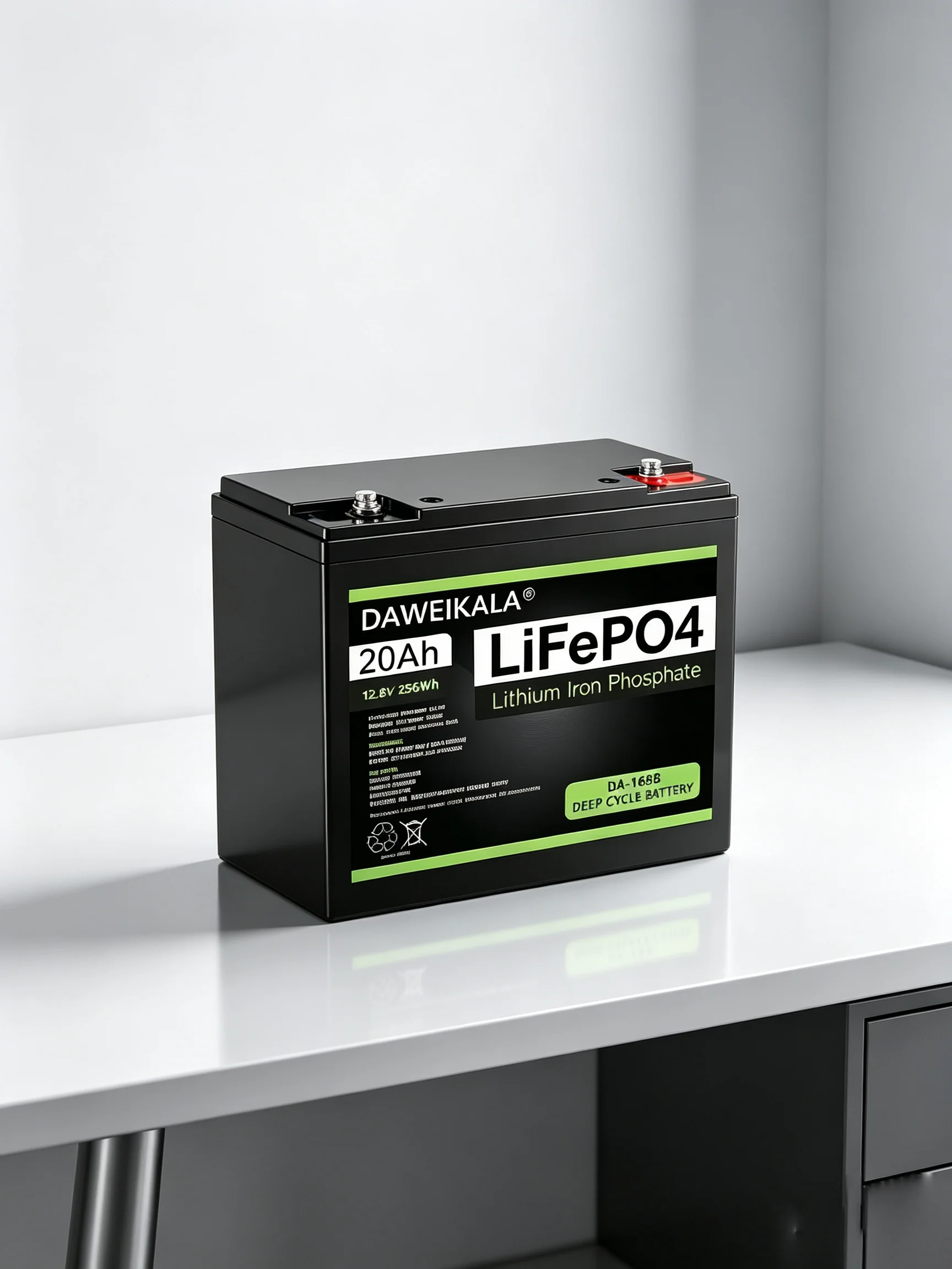 12,8V 20Ah LiFePO4 Lithium-Eisenphosphat-Akku, wiederaufladbarer Tiefzyklus-Akku, 12V LiFePO4-Akku für Kinderroller, Boote, Trolling-Motoren, Wohnmobile und Solaranlagen