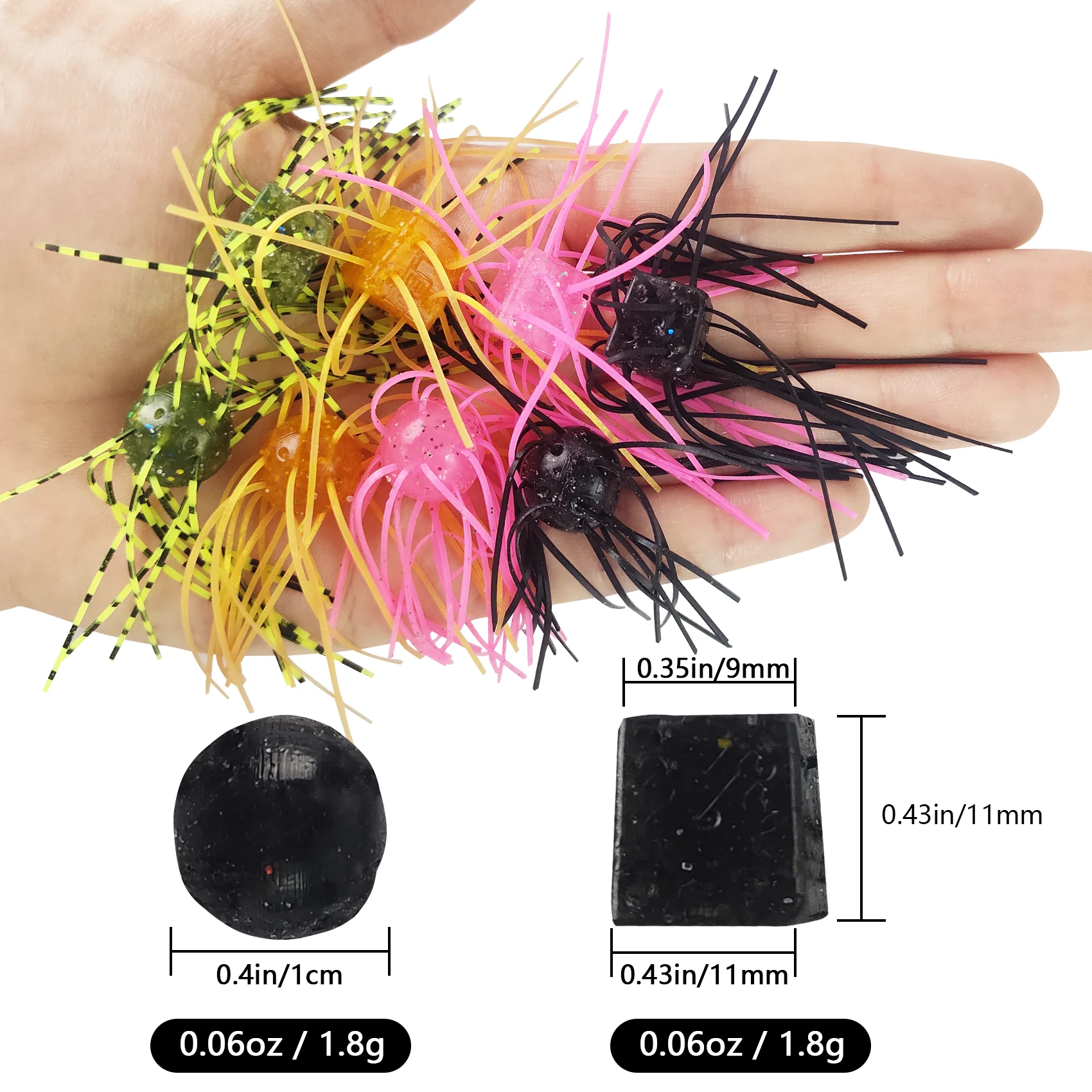 Aventik 10 قطعة سيليكون لينة النرد الصيد السحر متعدد اللامسة اليدوية لينة البلاستيك الطعوم بطيئة غرق باس الصيد السحر