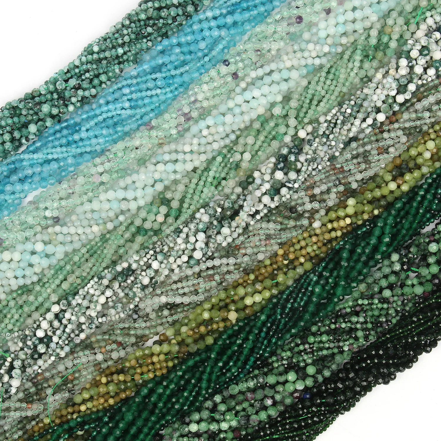 Natuursteen Facet Kleine 2 3 4 mm Taille Kralen Groen Zaad Crustal Quartz Jades Spacer Kralen voor Sieraden Maken DIY Armband - afbeelding 2