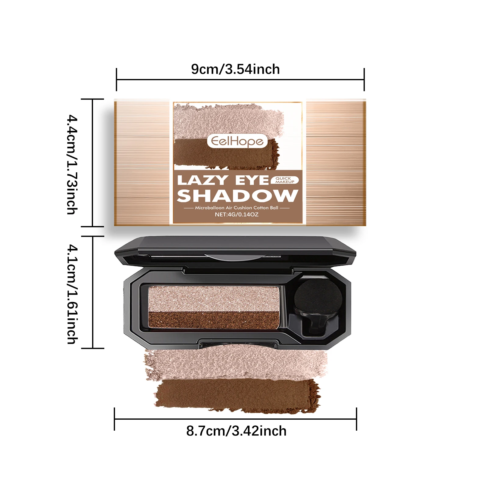 EELHOPE كسول ظلال العيون ماكياج سريع سهل التلوين مقاوم للماء مقاوم للعرق ماتي المرأة دائم الجمال لونين ظلال العيون صينية #6