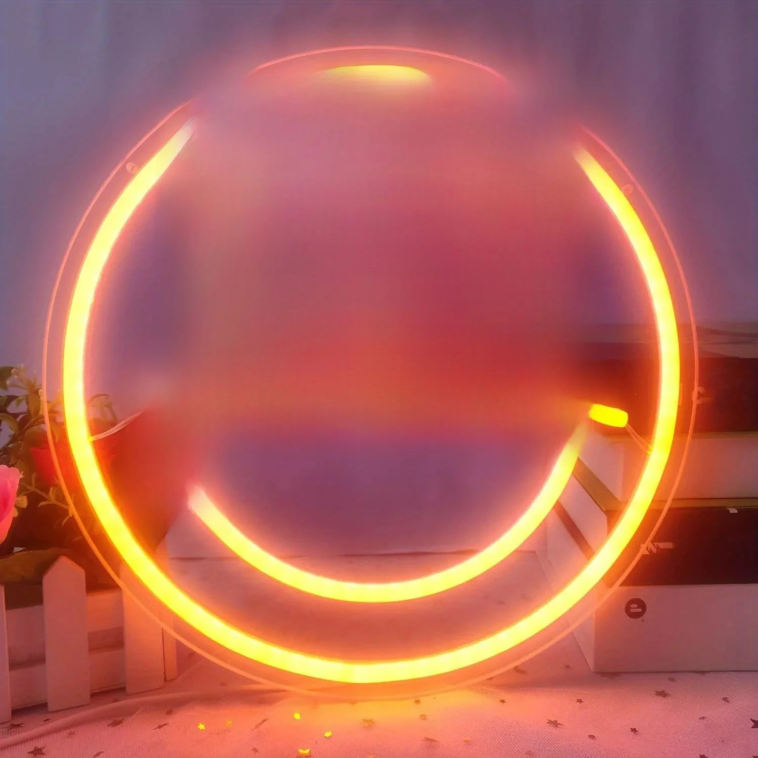Smile Face Led Neonbord Licht-Aan De Muur Gemonteerd, Multifunctioneel Decor Voor Slaapkamer, Kamer, Vakantiefeest En Cadeau-Ideeën - afbeelding 2