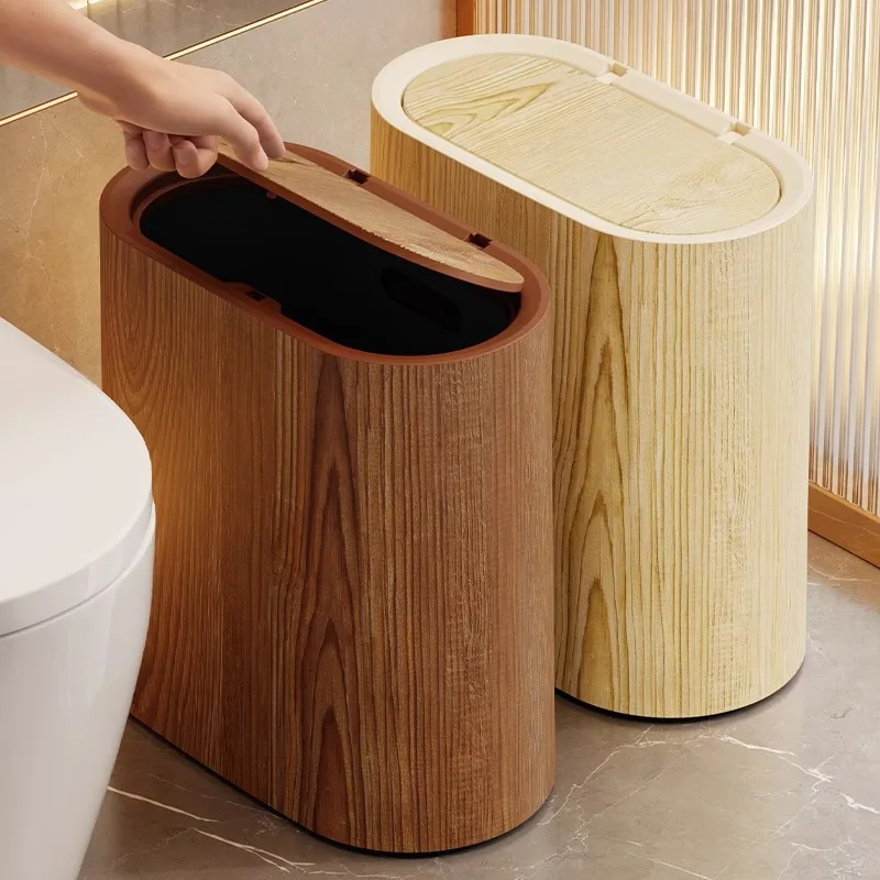 Trash Can Large Capacity Simplistic Garbage Bin For Home Living Room Kitchen Toilet Hotel B&B Bathroom Sandwich-image