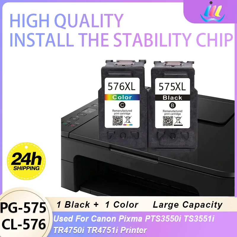 JMDD PG575 CL576 Compatible Ink Cartridge for Canon Pixma TS3550i TS3551i TR4750i TR4751i PG575 - High Yield For Office And Home