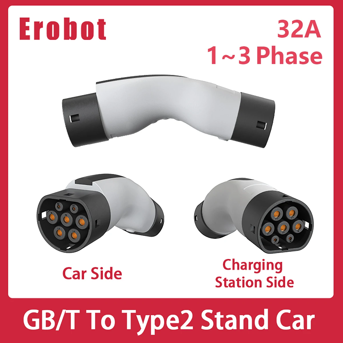 GBT To Type 2 Adapter EV Car Accessories 22Kw Charger Type 2 V2l Mg4 Adapter Car Accessories Vehicle Supplies  Tesla Model 3 x y