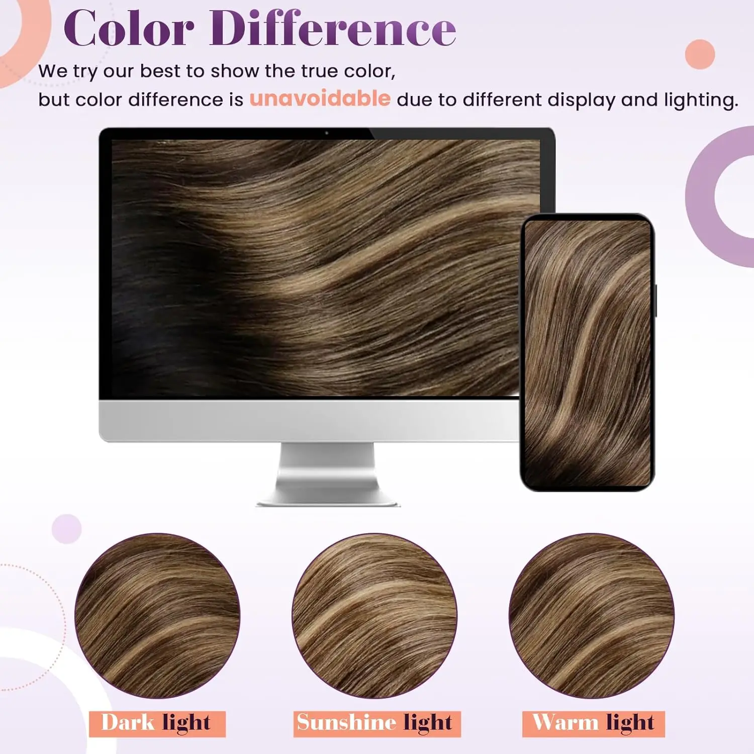 LaaVoo Clip in Human Hair Extensions Balayage Brown 7Pcs Brazilian 100% Real Extensions Remy Straight Double Weft Clip in Hair