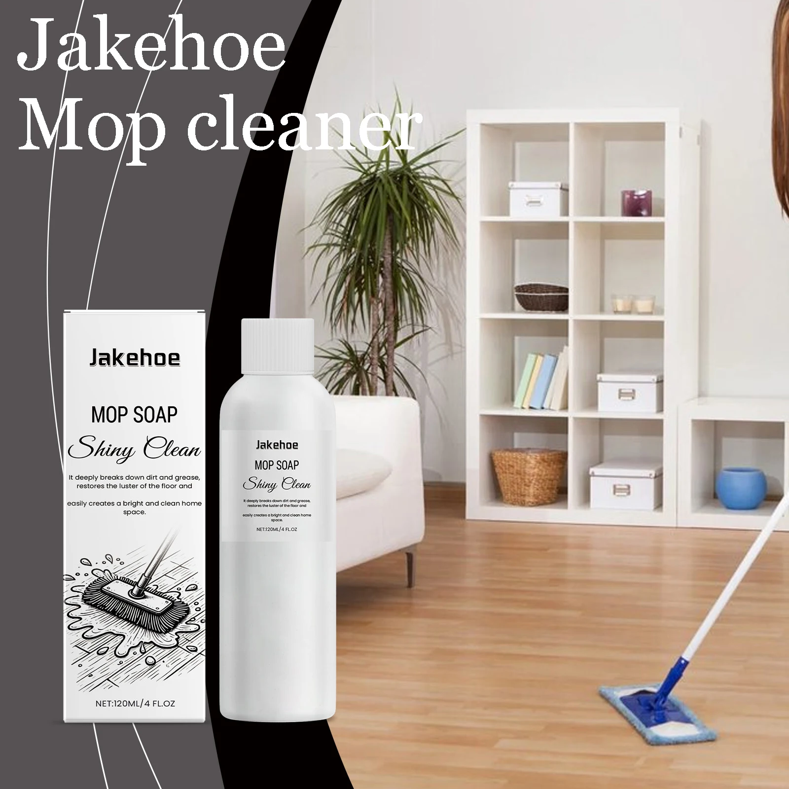 Jakehoe Mop Cleaning Liquid Cleaning Floor Stains Restoring Wooden Ceramic Tile Maintain Daily Remove Dirts Floor Cleaner