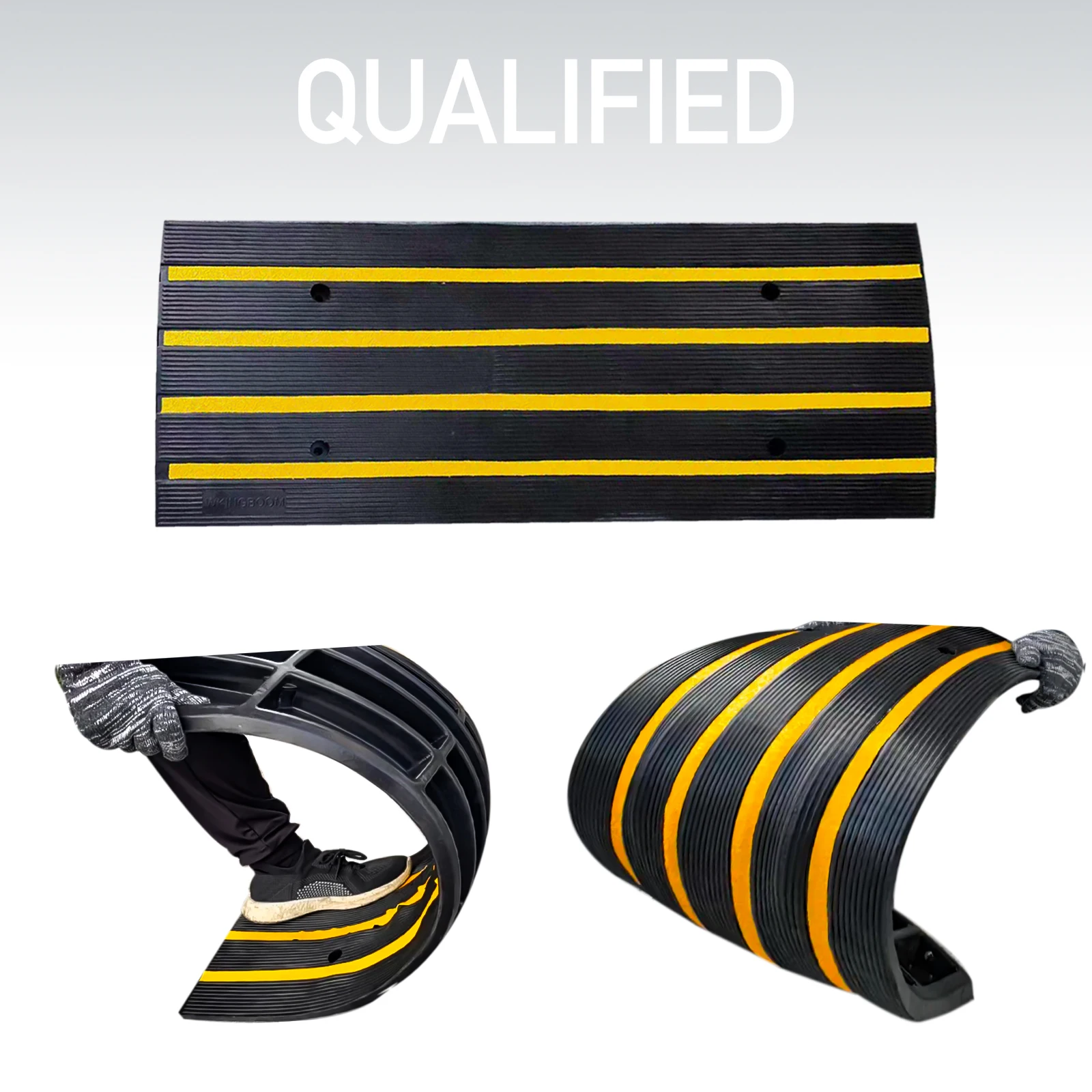 6피트(1.8m) 고강도 고무 차도 경사로 48.1×16.1×2.6인치 – 미끄럼 방지 표면, 내후성, 20톤 하중, 간편 설치 차고용