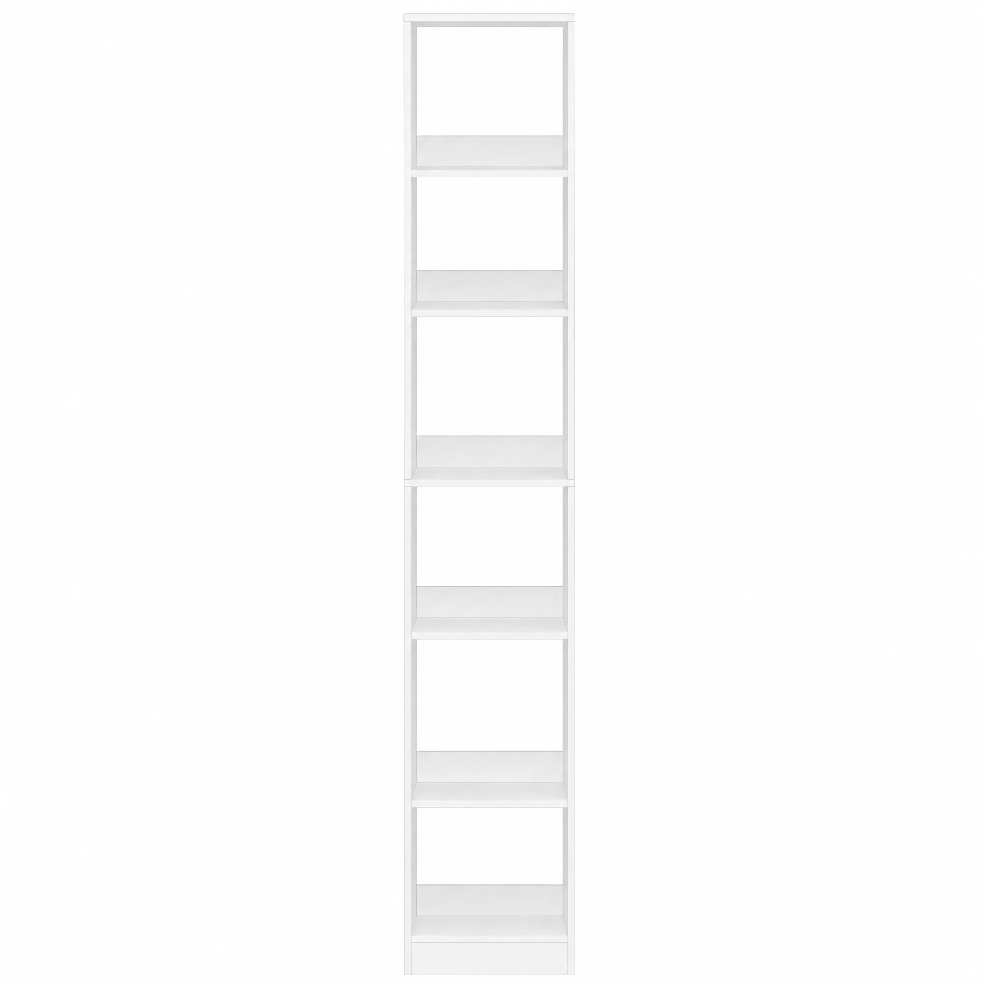 Libreria da terra bianca a 6 ripiani, con ripiani regolabili e kit di sicurezza antiribaltamento, scaffale decorativo per riporre oggetti, ideale per soggiorno, camera da letto, studio e ufficio.