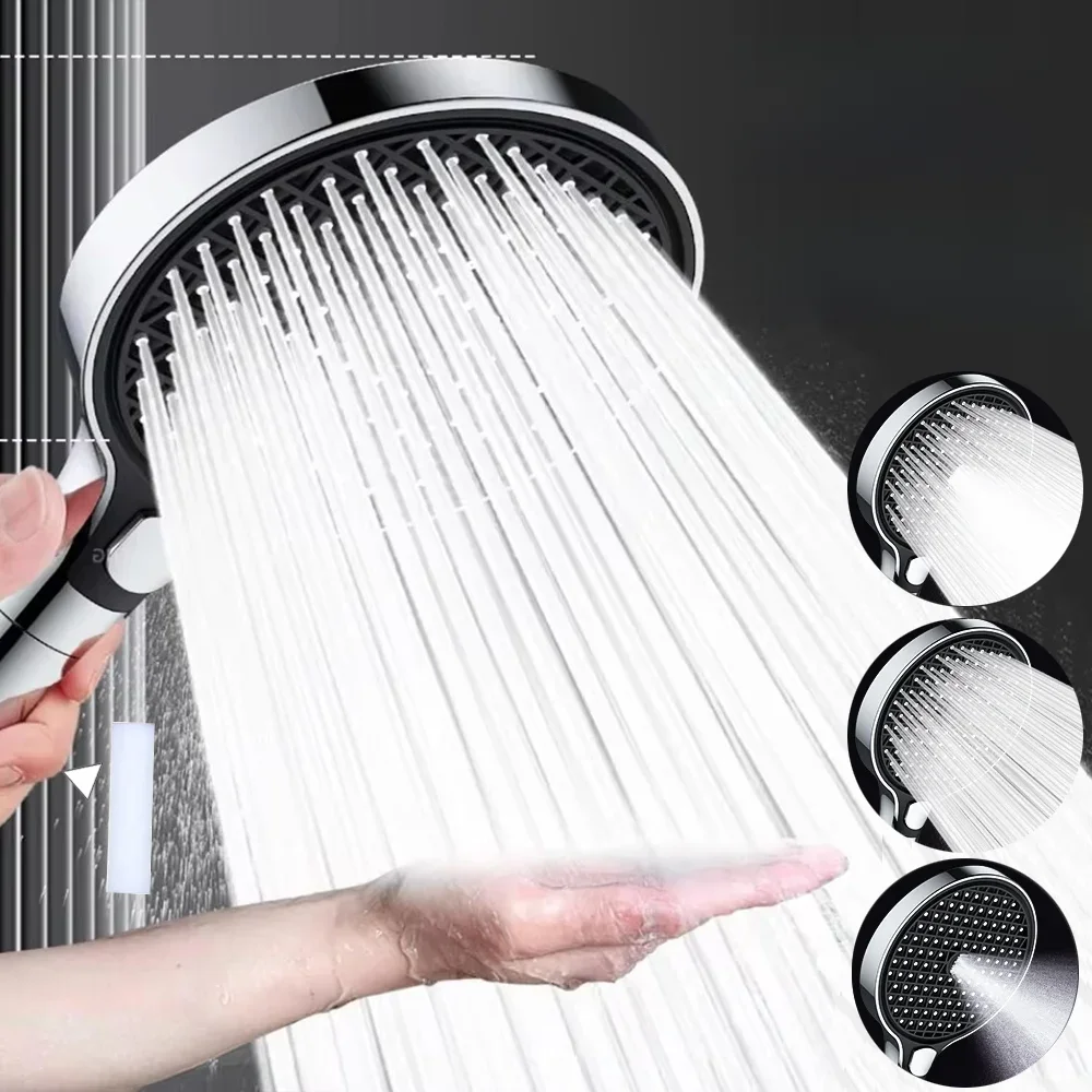 Pommeau de douche à grand panneau de 150MM, 3 Modes de pression, avec filtre, buse de pulvérisation réglable, robinet de douche de Massage, accessoire de salle de bains