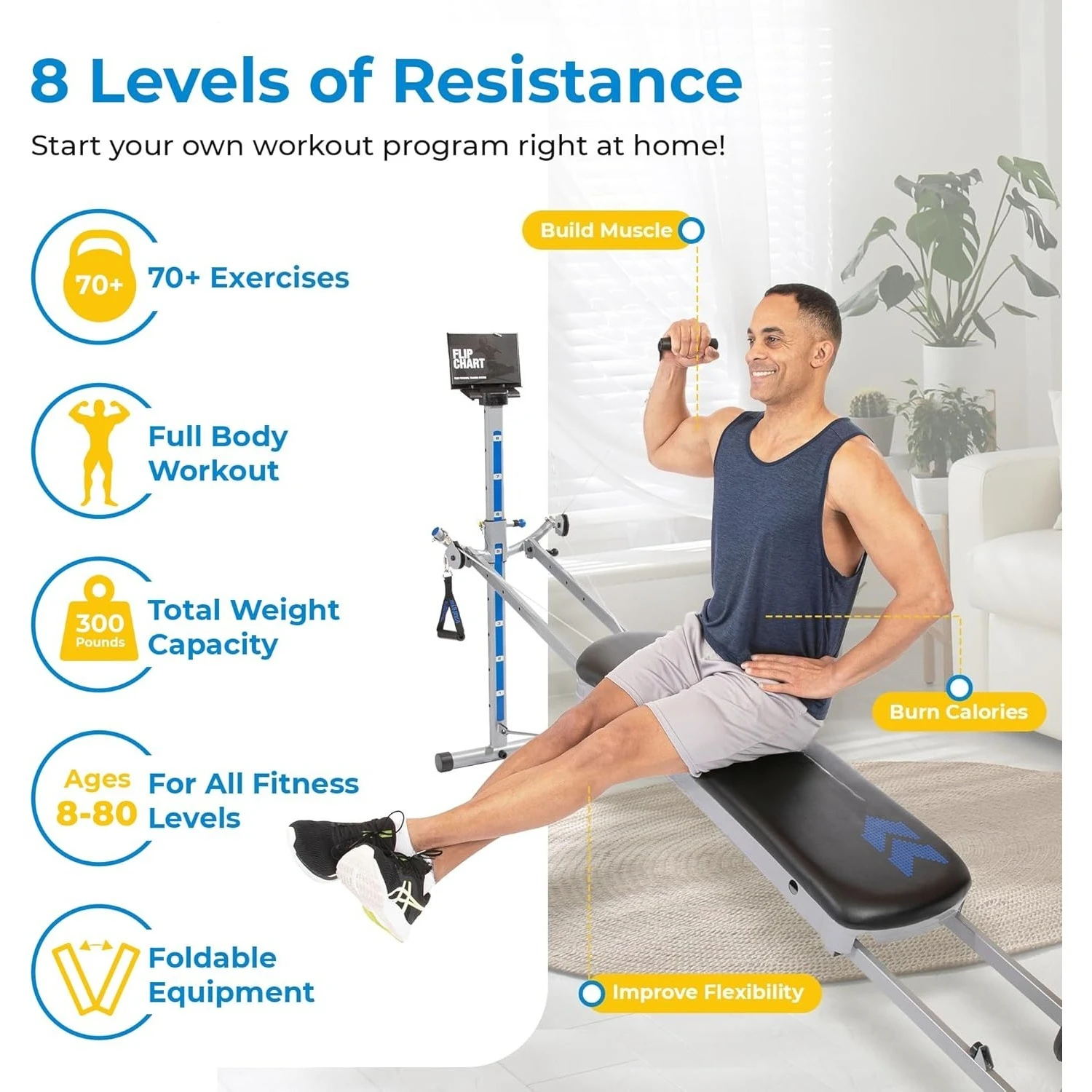 Apex G3, Slim-Frame Incline Bodyweight Training Home Exercise Machine w/ 8 Levels of Resistance,Squat Stand& Basic Accessory Set