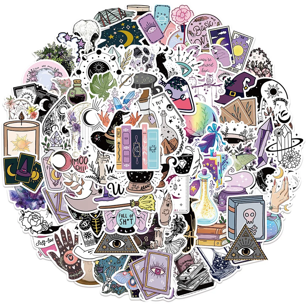 10/30/50/100PCS Bohemian Witch Magic Potion Gems Stickers  Graffiti Declas DIY Laptop Phone Fridge Aesthetic Sticker Toys Gifts