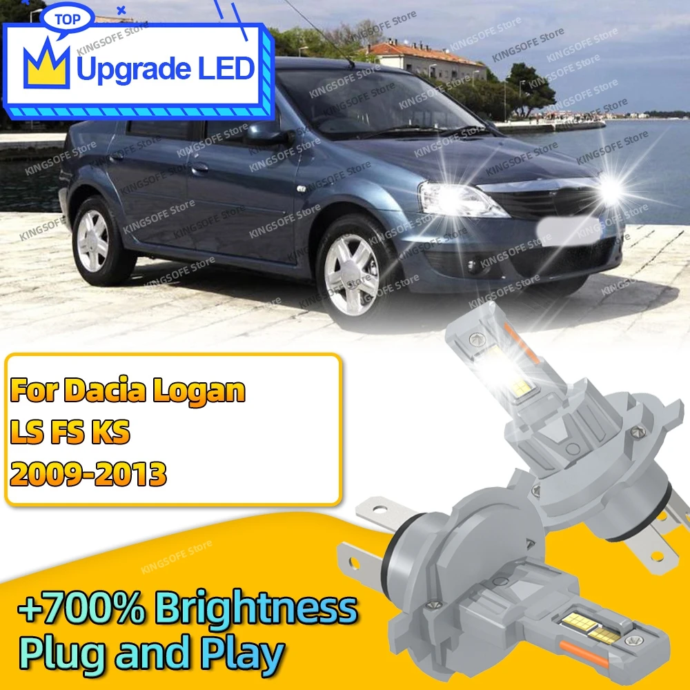 

2Pcs 30000LM LED Lights H4 Hi/Lo Beam 6000K Headlight Bulb Car Lamp For Dacia Logan LS FS KS 2009 2010 2011 2012 2013