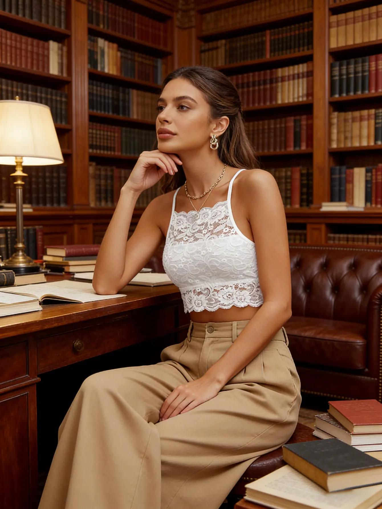 Damen Sexy Rückenfreies Spitzen-Camisole-BH, Reines, Charmantes Kurzes Top, Atmungsaktiv, Bequem, Sommer-Essential – Detail 8