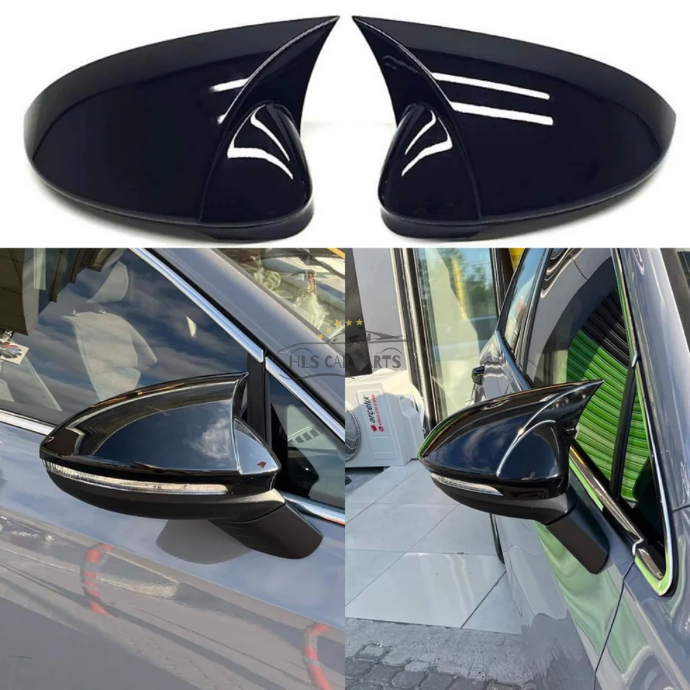 Bat Mirror Cover for VW Golf MK8 2019 and After Year Car Accessories Shiny Piano Black Tuning Auto Sport Design